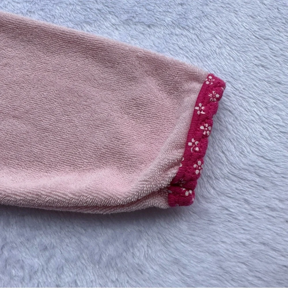 Carter’s Love Terrycloth Footed One Piece Pajamas in Light Pink - Size 9 Months